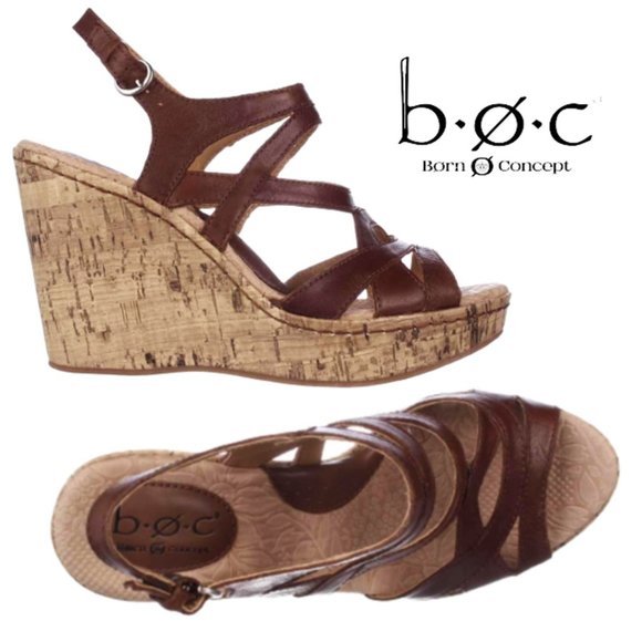 BOC by Born Shoes - BOC by Born Brygida Cork Wedge Strappy Sandals